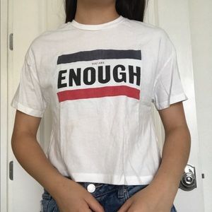 White Cropped tee with Slogan